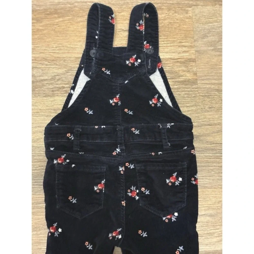 Gap Kids Navy Blue Corduroy Denim Overalls Roses Size 3T‎